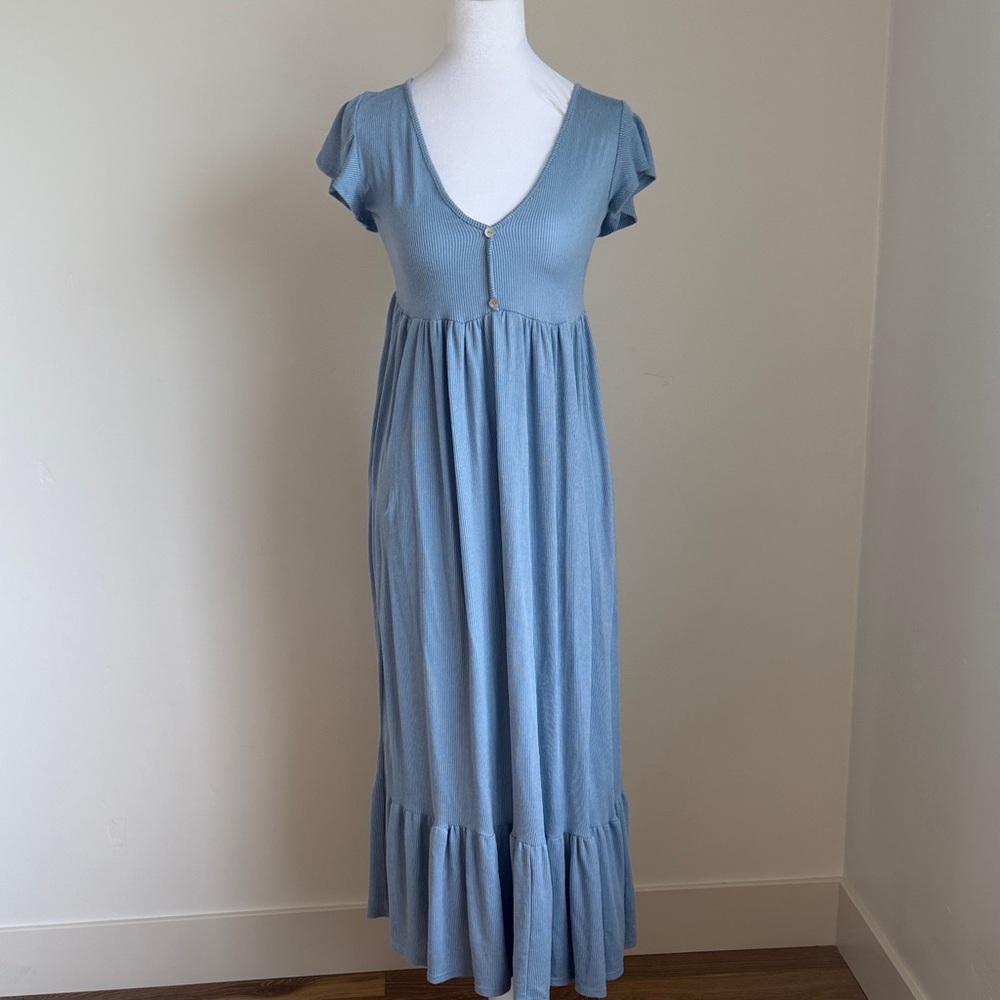 See You Monday Sky Blue Midi Dress